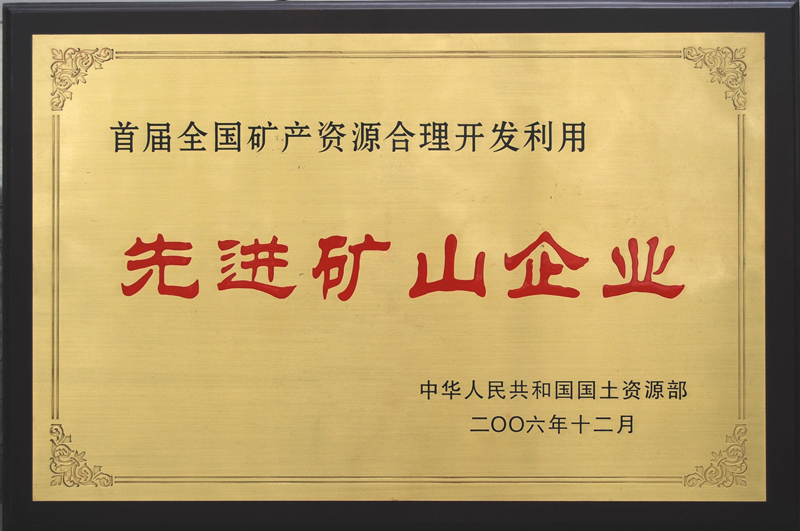 首屆全國(guó)礦產(chǎn)資源合理開發(fā)利用先進(jìn)礦山企業(yè)（江西亞?wèn)|）