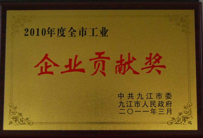 全市工業(yè)企業(yè)貢獻(xiàn)獎（江西亞東）