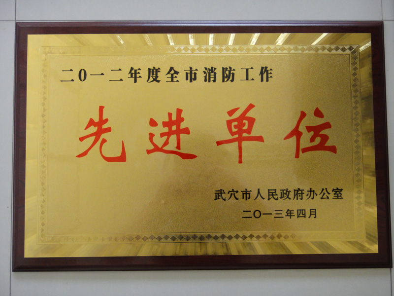 消防工作先進單位（黃岡亞東）